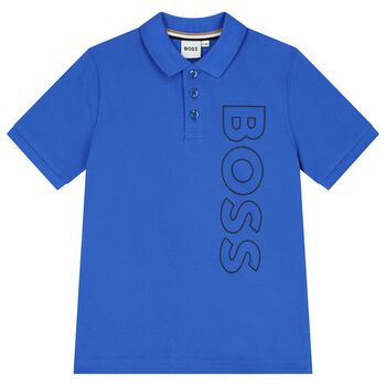 Boys Blue Logo Polo Shirt