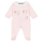 Pink Embroidered Babygrow, 2, hi-res
