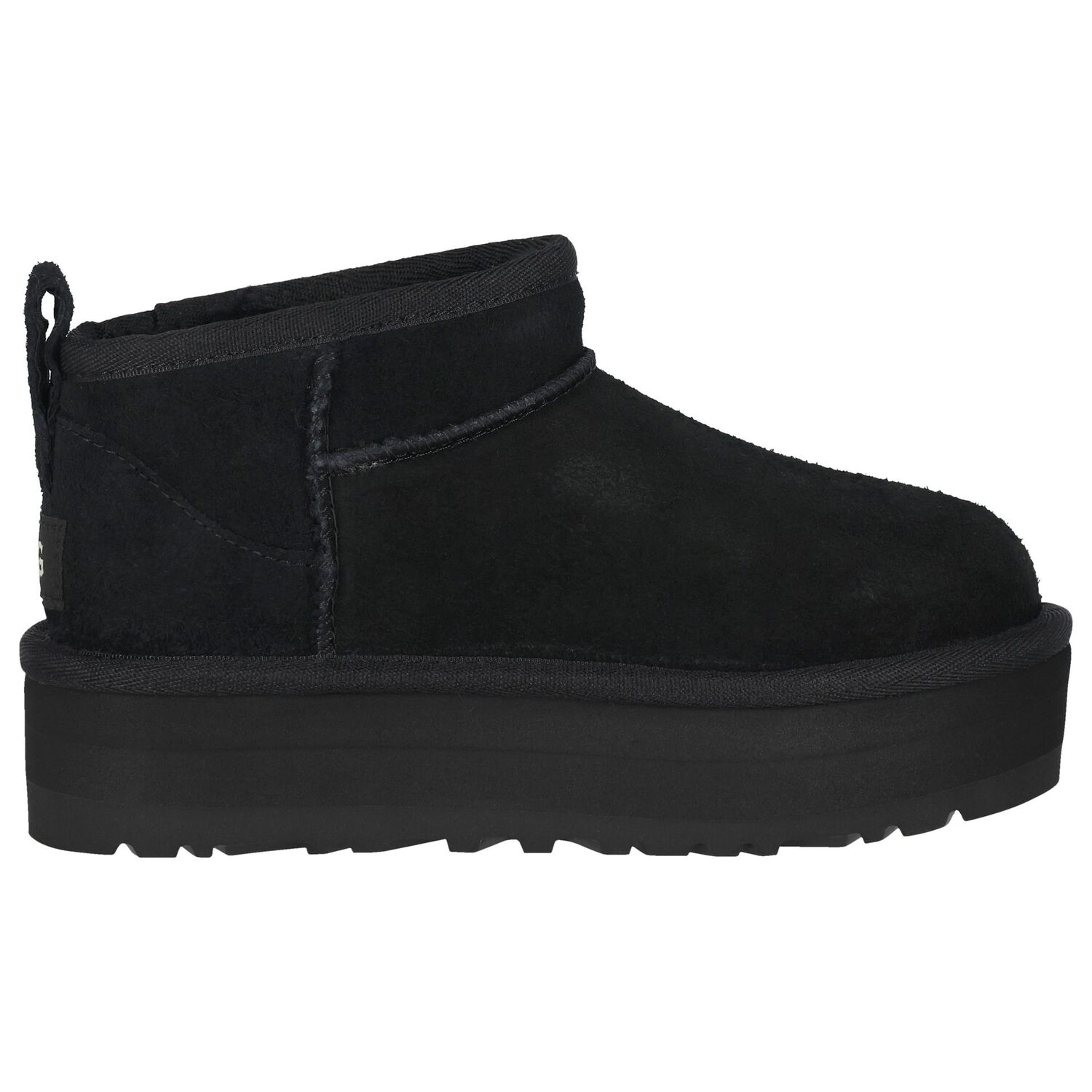 Girls Black Classic Ultra Mini Platform Suede Boots, 1, hi-res