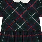 Girls Green Logo Tartan Dress, 1, hi-res