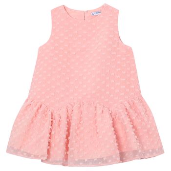 Girls Pink Sleeveless Tiered Dress