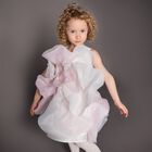 Girls White & Pink Logo Flower Dress, 1, hi-res