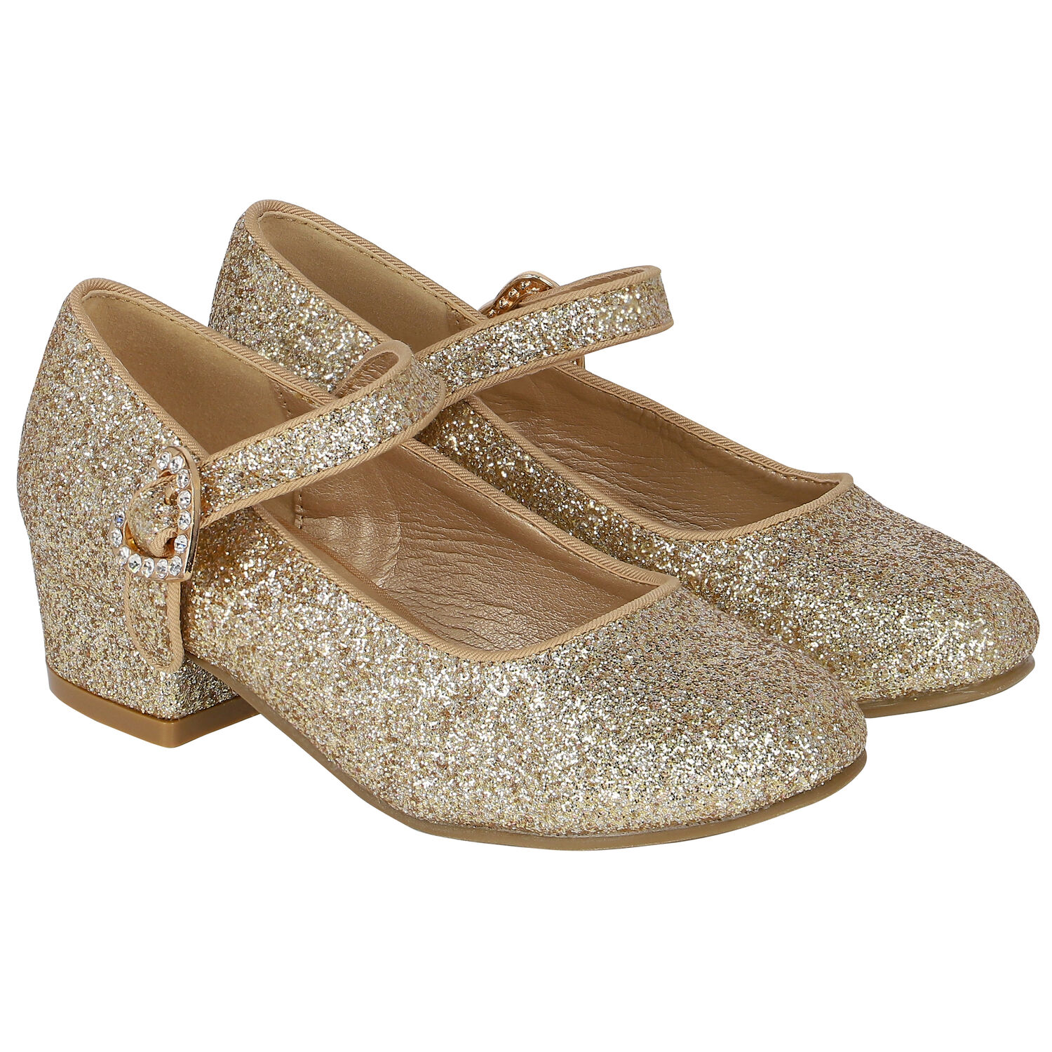 Girls Gold Glitter Shoes, 1, hi-res image number null