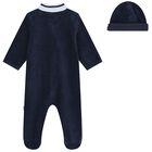 Baby Boys Navy Blue Logo Babygrow Gift Set, 3, hi-res