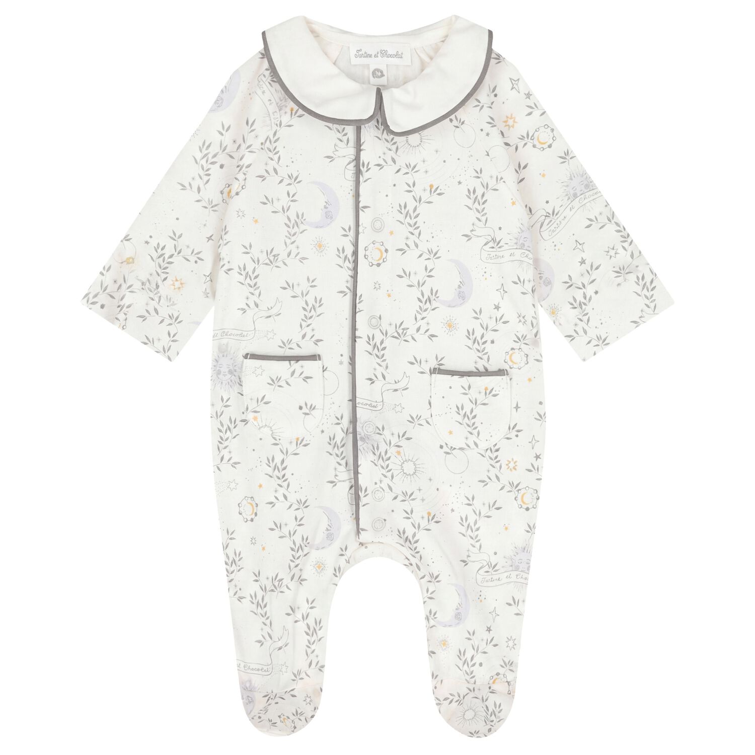 Ivory & Grey R&ecirc;ve &eacute;toil&eacute; Babygrow, 1, hi-res