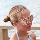 Girls Pink Aviator Sunglasses, 1, hi-res