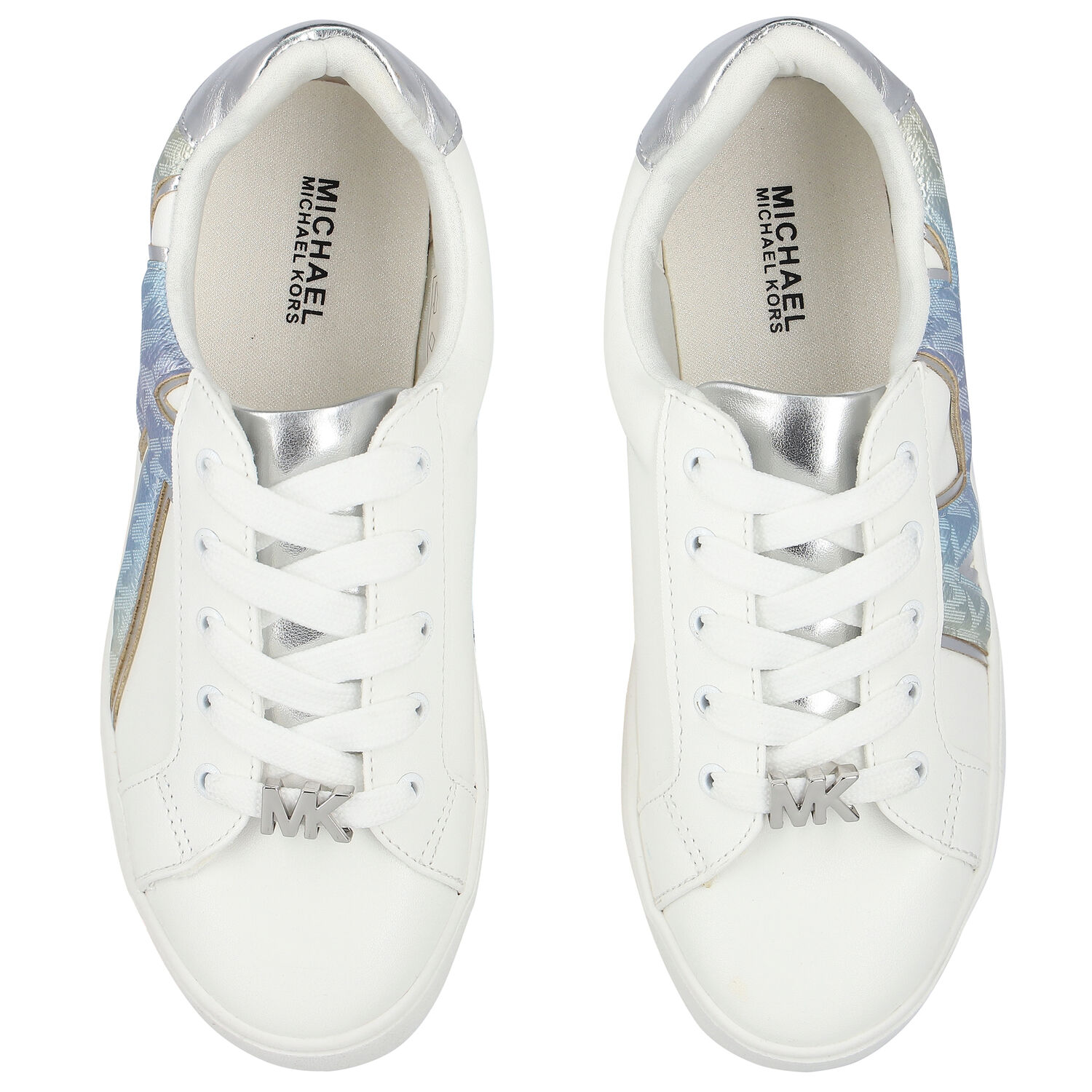Girls White Logo Trainers, 1, hi-res
