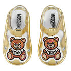 Gold Teddy Bear Logo Baby Sandals, 1, hi-res