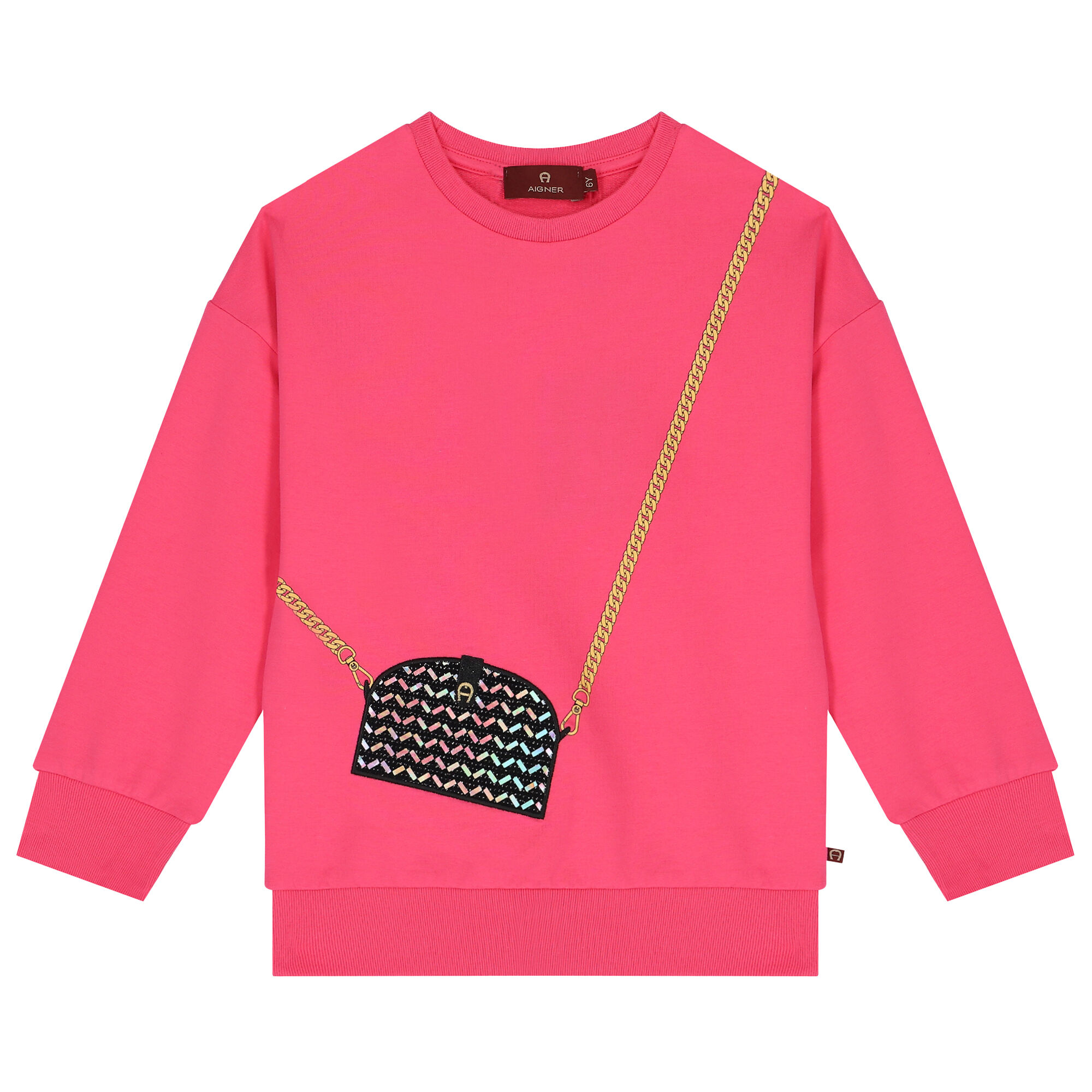 Aigner Girls Pink Handbag Sweatshirt Junior Couture UK