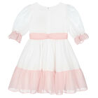 Girls Ivory Chiffon Dress, 1, hi-res