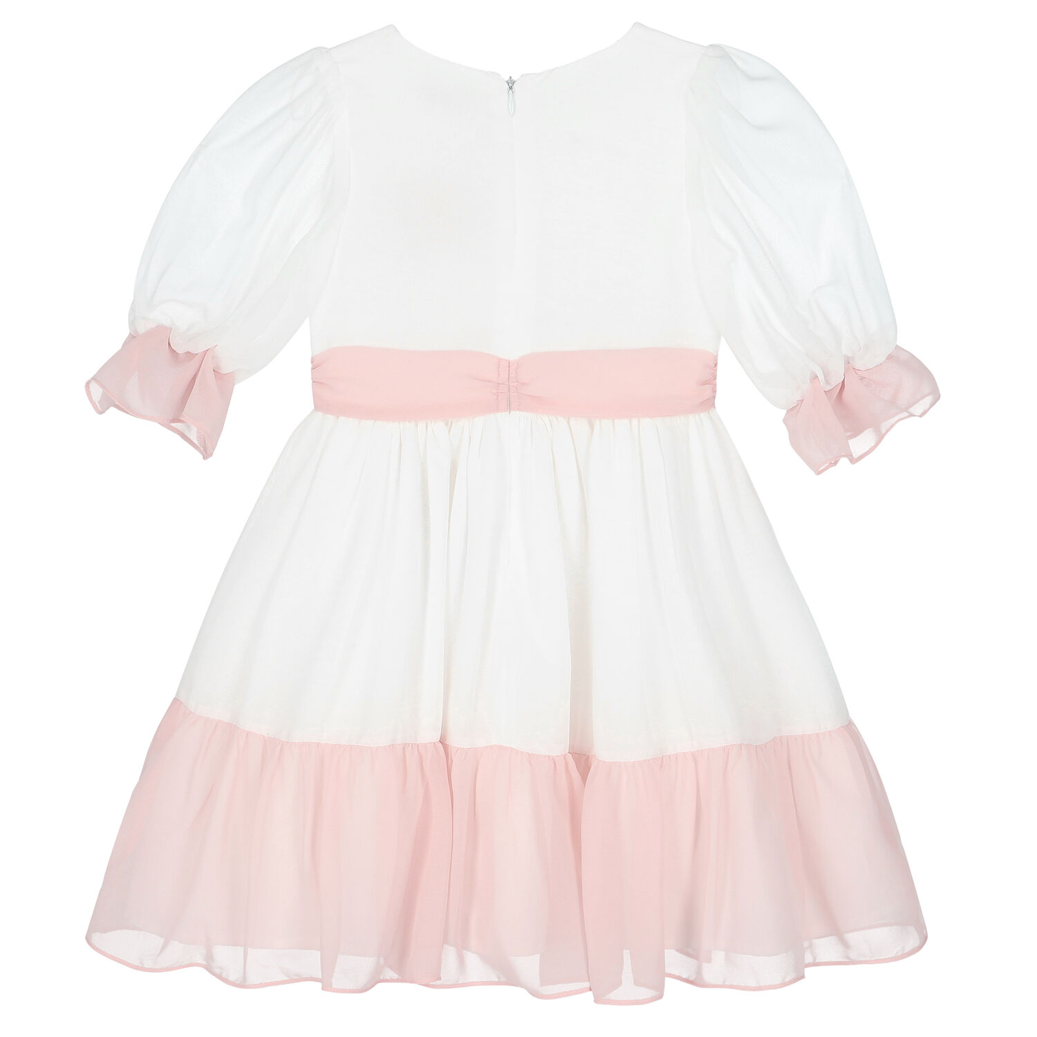 Girls Ivory Chiffon Dress, 1, hi-res image number null