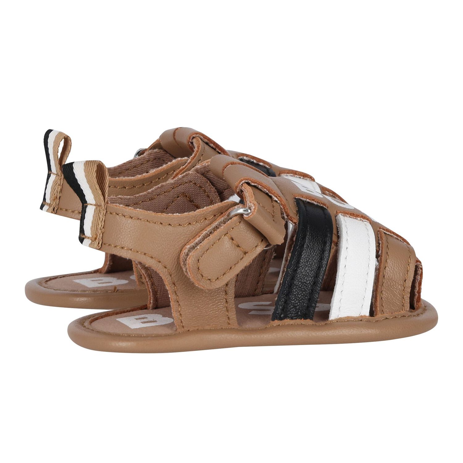 Baby Boys Beige Logo Sandals, 2, hi-res image number null