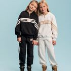 Girls Black Logo Joggers, 1, hi-res