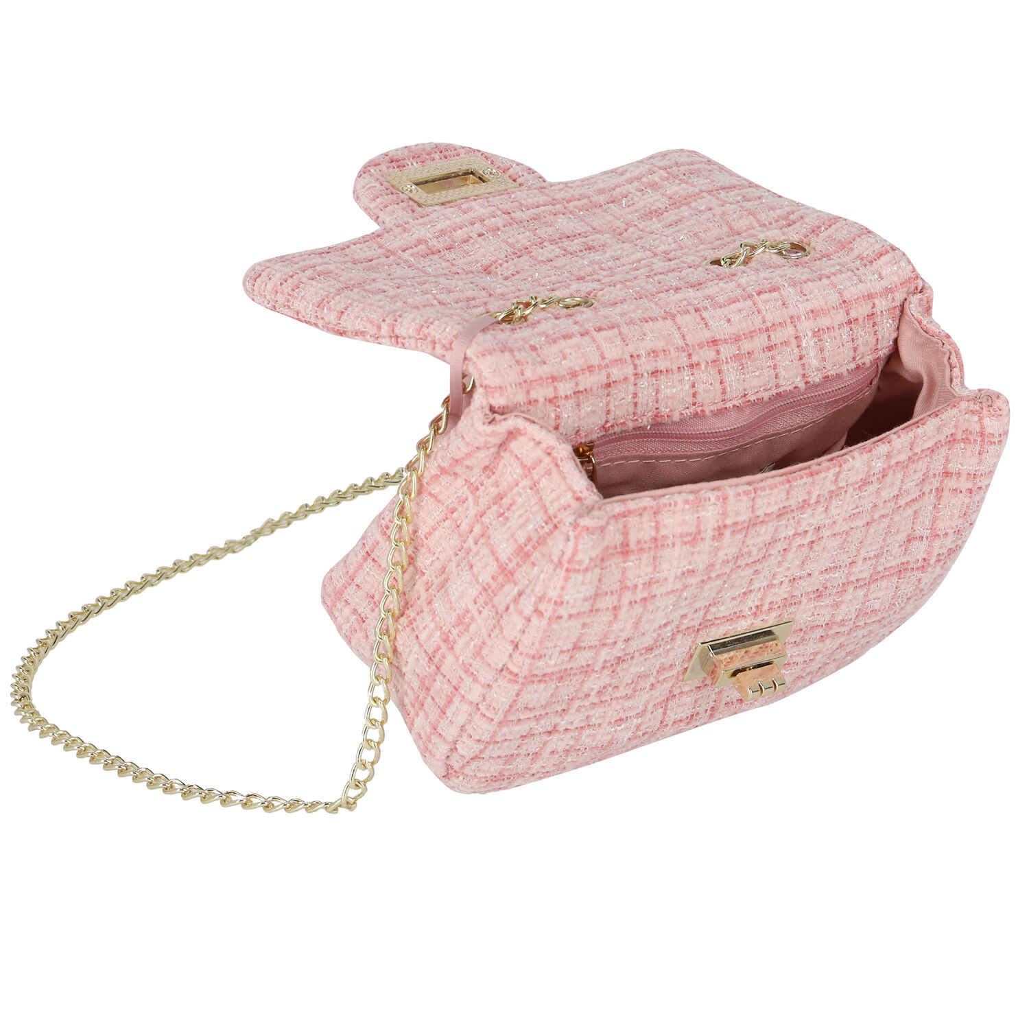 Girls Pink Bow Handbag, 1, hi-res