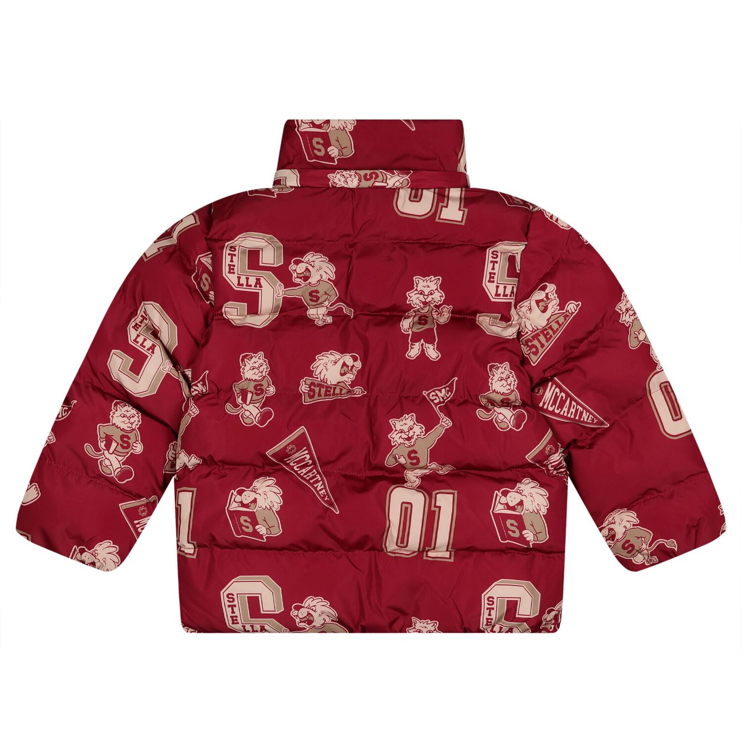 Boys Burgundy Lion & Tiger Puffer Jacket, 1, hi-res
