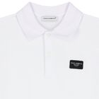 Boys White Logo Polo Shirt, 1, hi-res