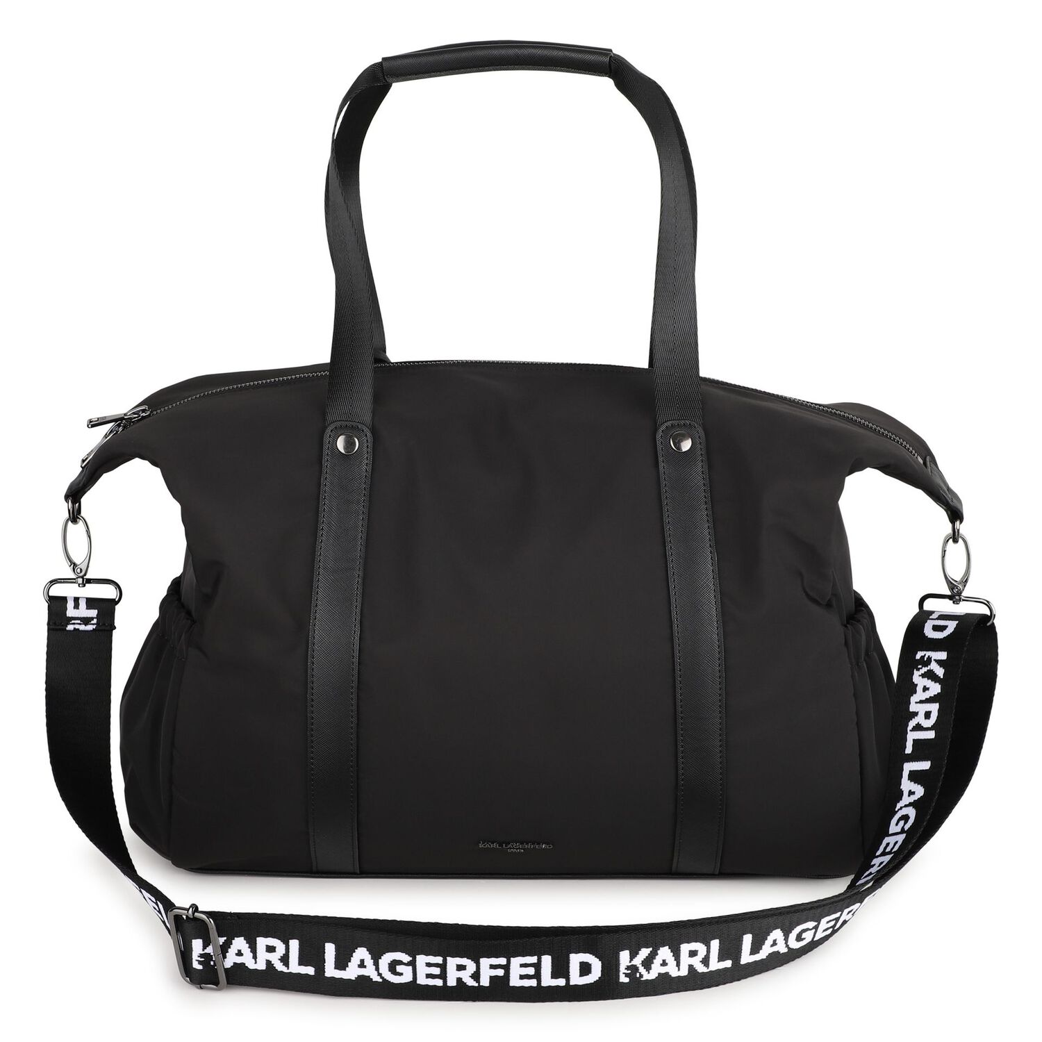 Black Ikonik Karl Logo Changing Bag ( 39cm ), 1, hi-res