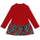 Baby Girls Red Bear & Tartan Dress, 1, hi-res