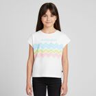 Girls White Zigzag Logo T-Shirt, 1, hi-res