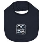 Baby Boys Navy Blue Logo Bib, 2, hi-res
