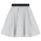 Girls Silver Logo Skirt, 1, hi-res