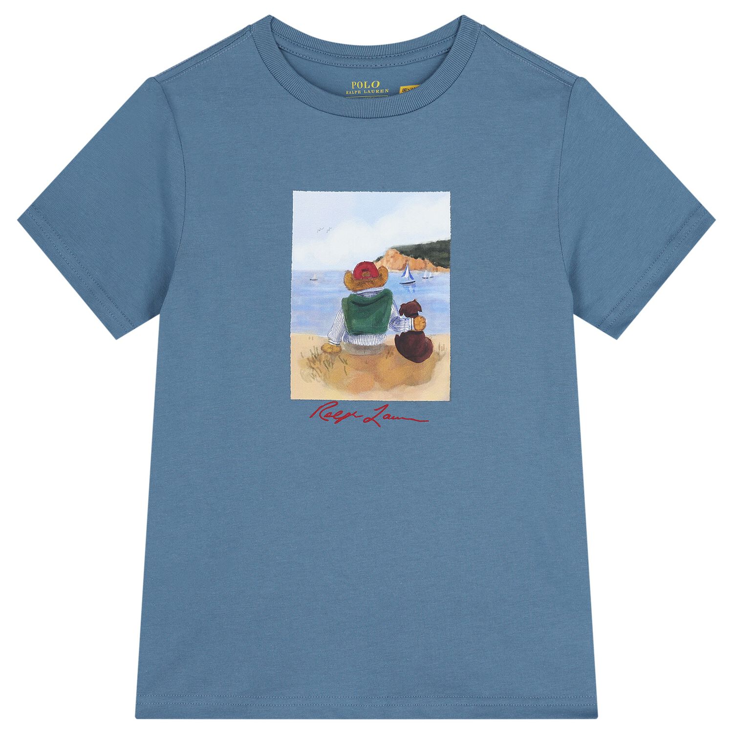 Boys Blue Polo Bear T-Shirt, 1, hi-res