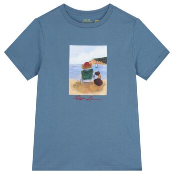 Boys Blue Polo Bear T-Shirt