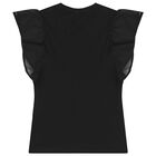 Girls Black Logo T-Shirt, 3, hi-res