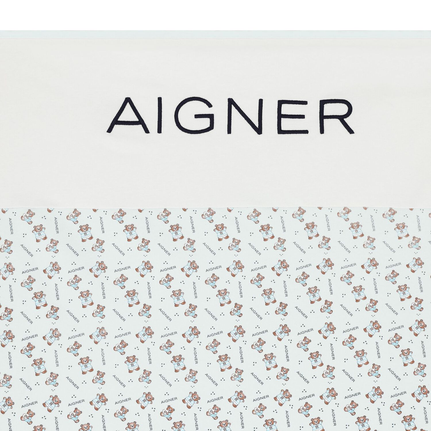 Baby Boys White & Blue Logo Blanket, 2, hi-res