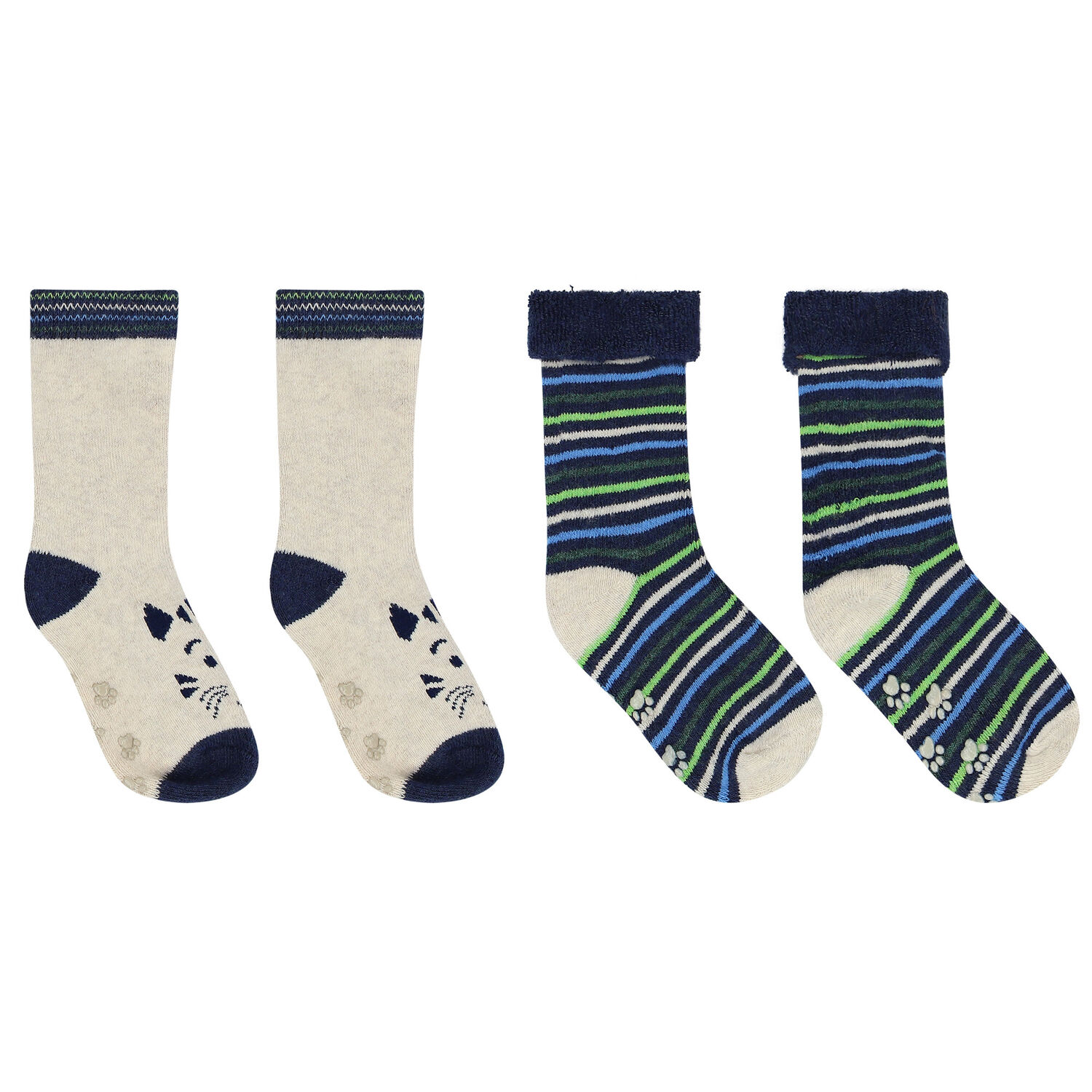 Baby Boys Blue Socks (2 Pairs), 1, hi-res image number null
