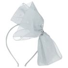 Girls Blue Organza Sequinned Bow Headband, 1, hi-res