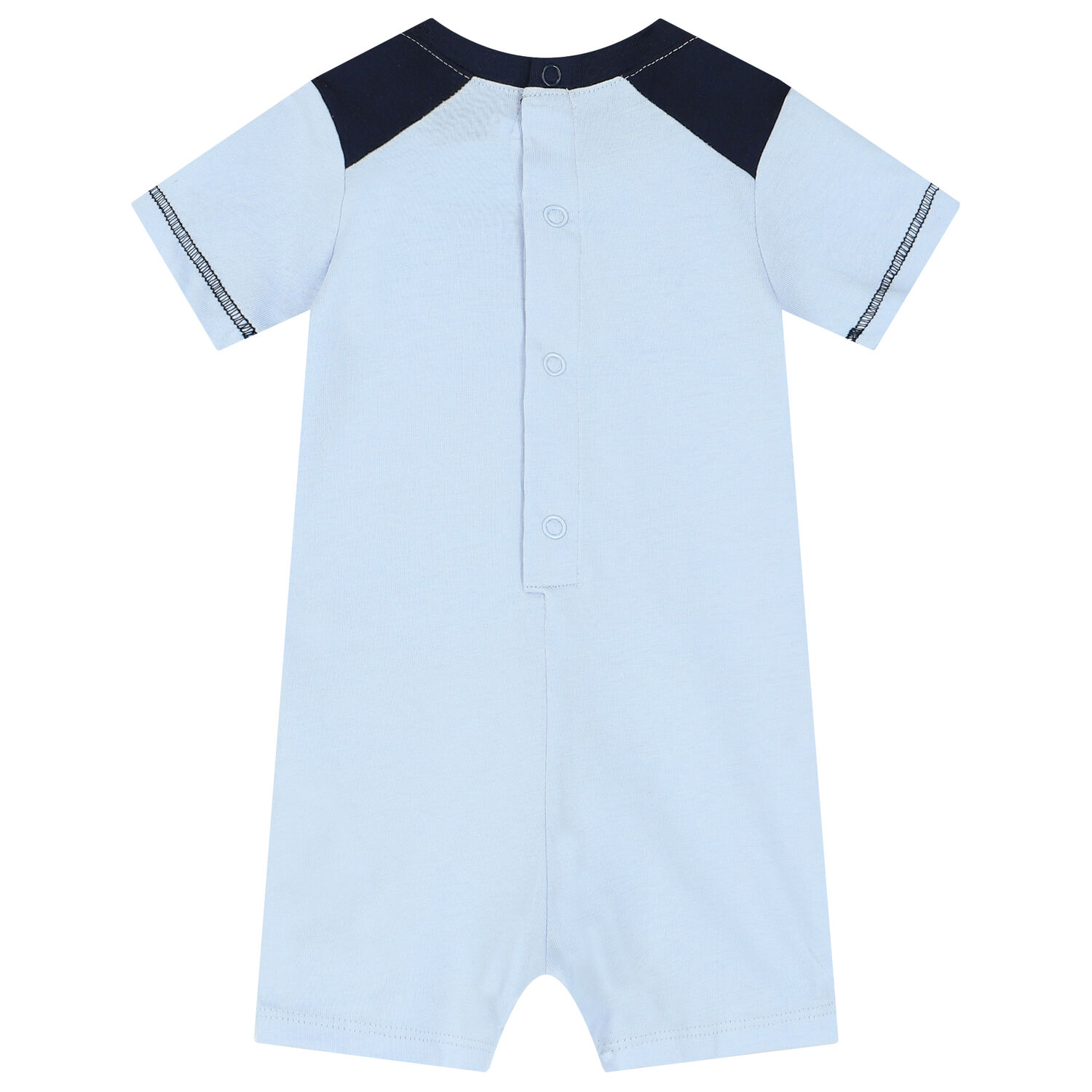 Baby Boys Blue Logo Romper, 1, hi-res