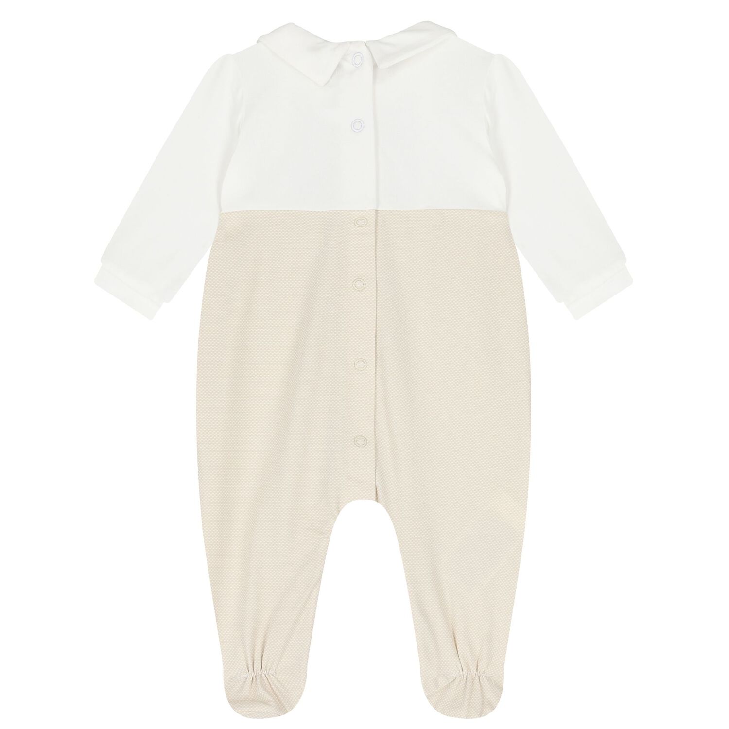 Baby Boys Ivory & Beige Babygrow, 2, hi-res