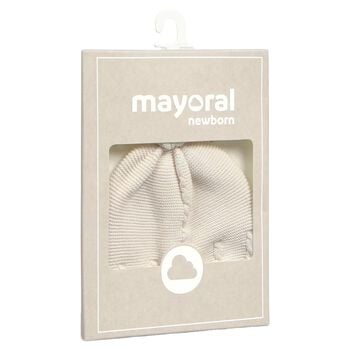 Beige Logo Knitted Baby Hat