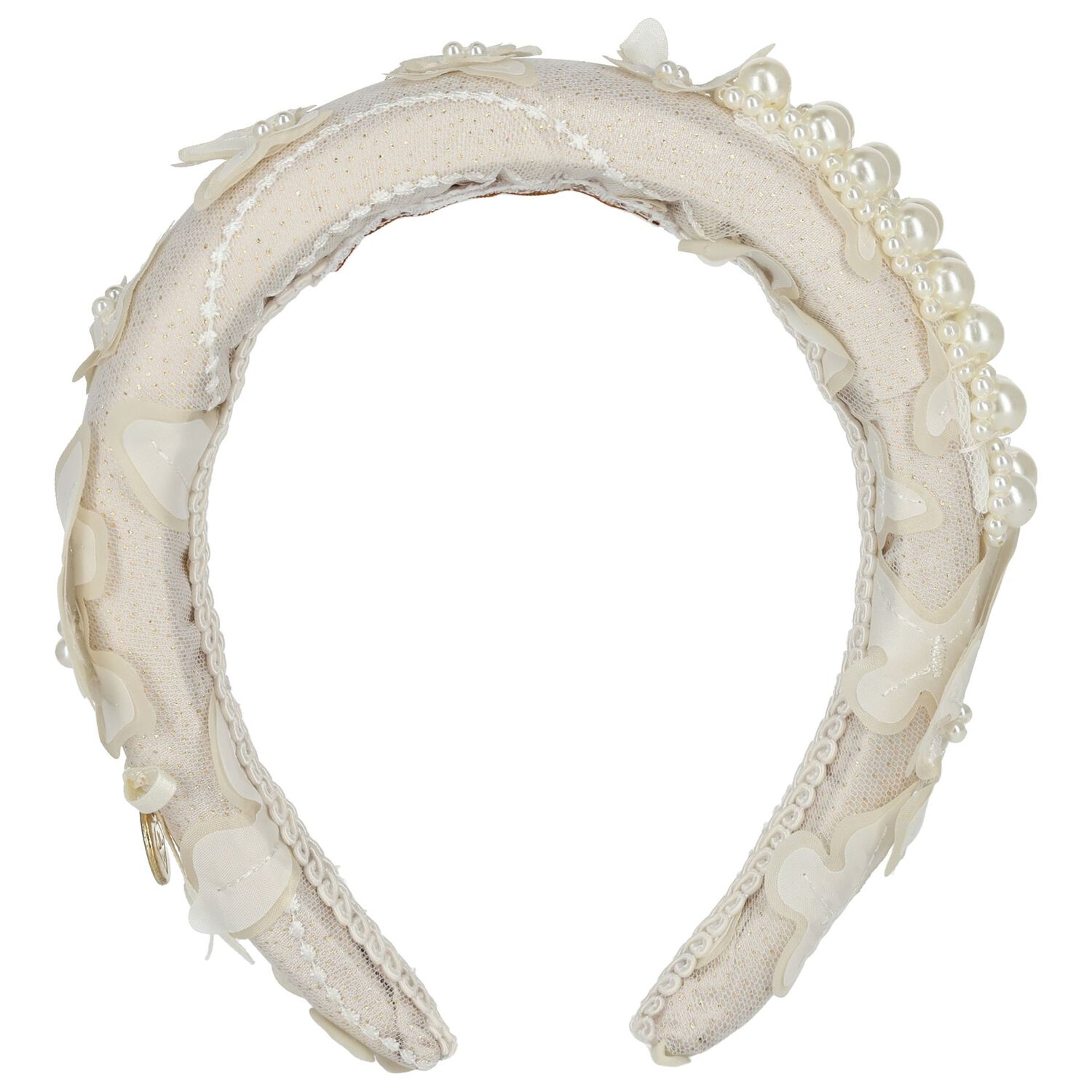 Girls Ivory Pearl Headband, 1, hi-res