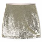Girls Gold Sequins Skirt, 1, hi-res