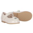 Younger Girls Ivory Diamante Flower Shoes, 3, hi-res