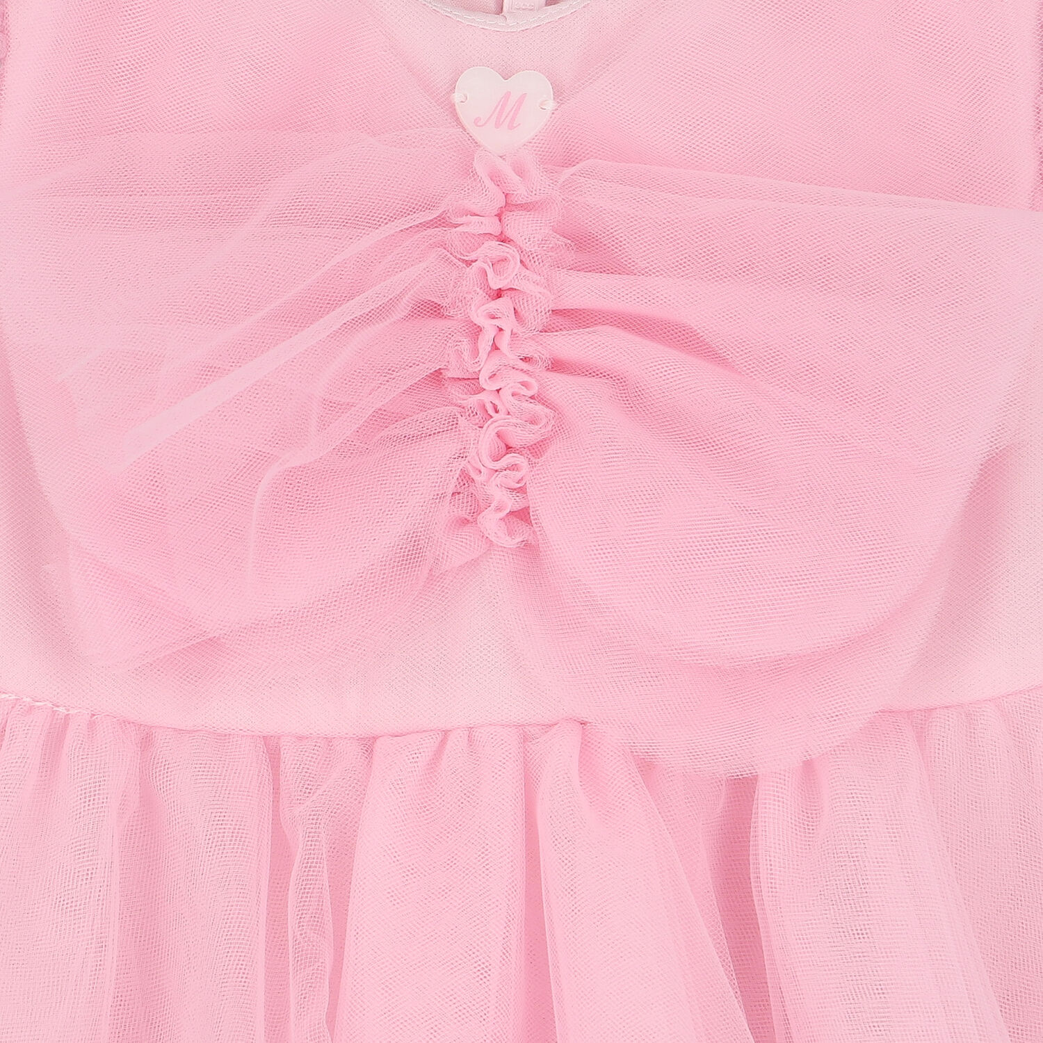 Younger Girls Pink Tulle Dress, 1, hi-res