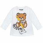 White Long Sleeve Logo Top, 1, hi-res