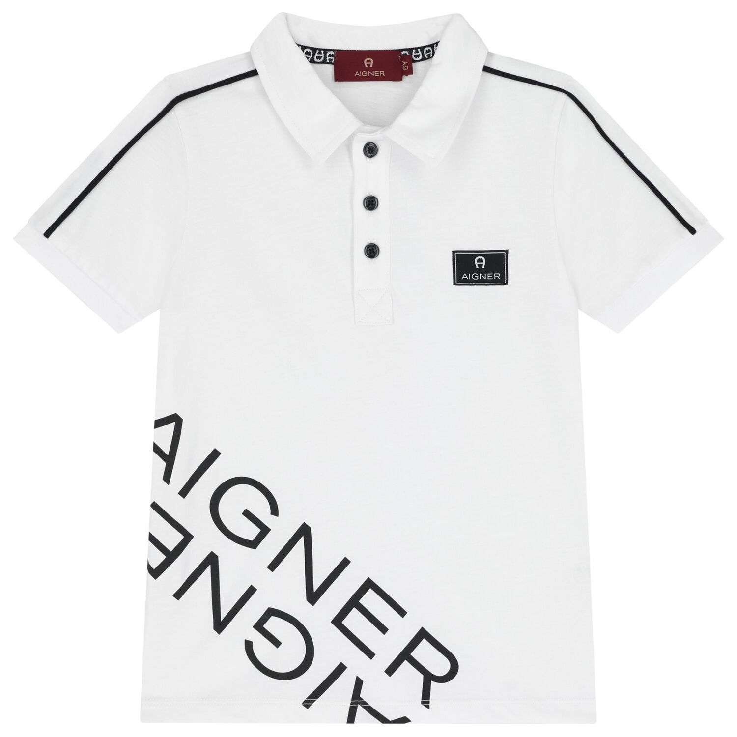 Boys White Logo Polo Shirt, 1, hi-res image number null