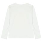 Girls White Embellished Heart Long Sleeve Top, 1, hi-res
