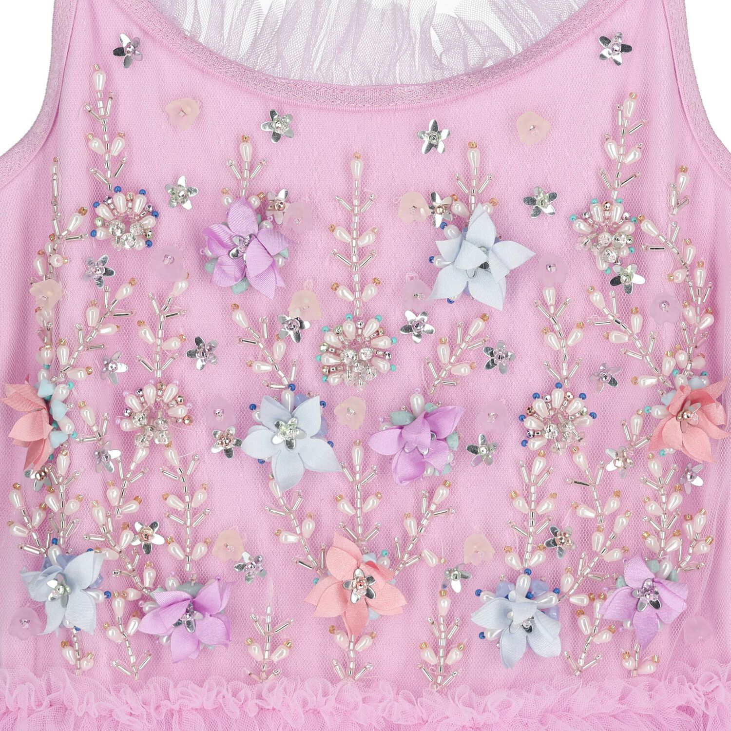 Girls Purple Embellished Tulle Dress, 1, hi-res
