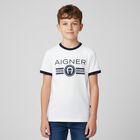 Boys White Logo T-Shirt, 1, hi-res