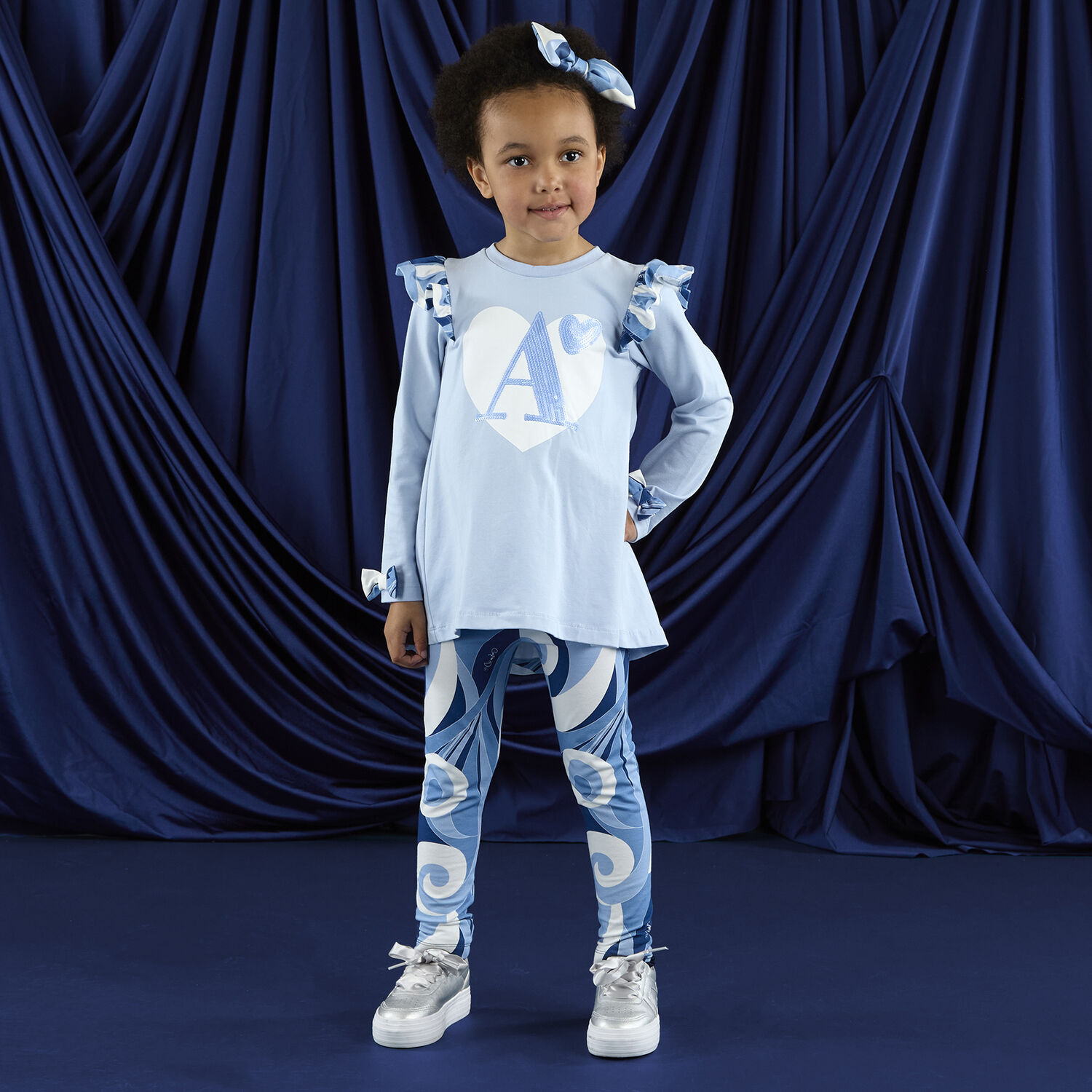 Girls Silver Logo Chunky Trainers, 1, hi-res