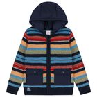 Boys Multi-Coloured Striped Jacket, 1, hi-res