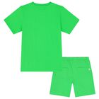 Boys Green Logo Shorts Set, 1, hi-res