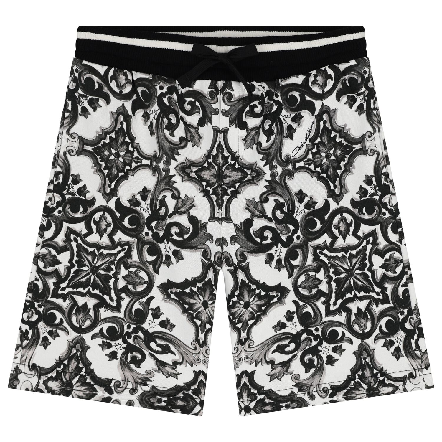 Boys Black & White Majolica Shorts, 1, hi-res image number null