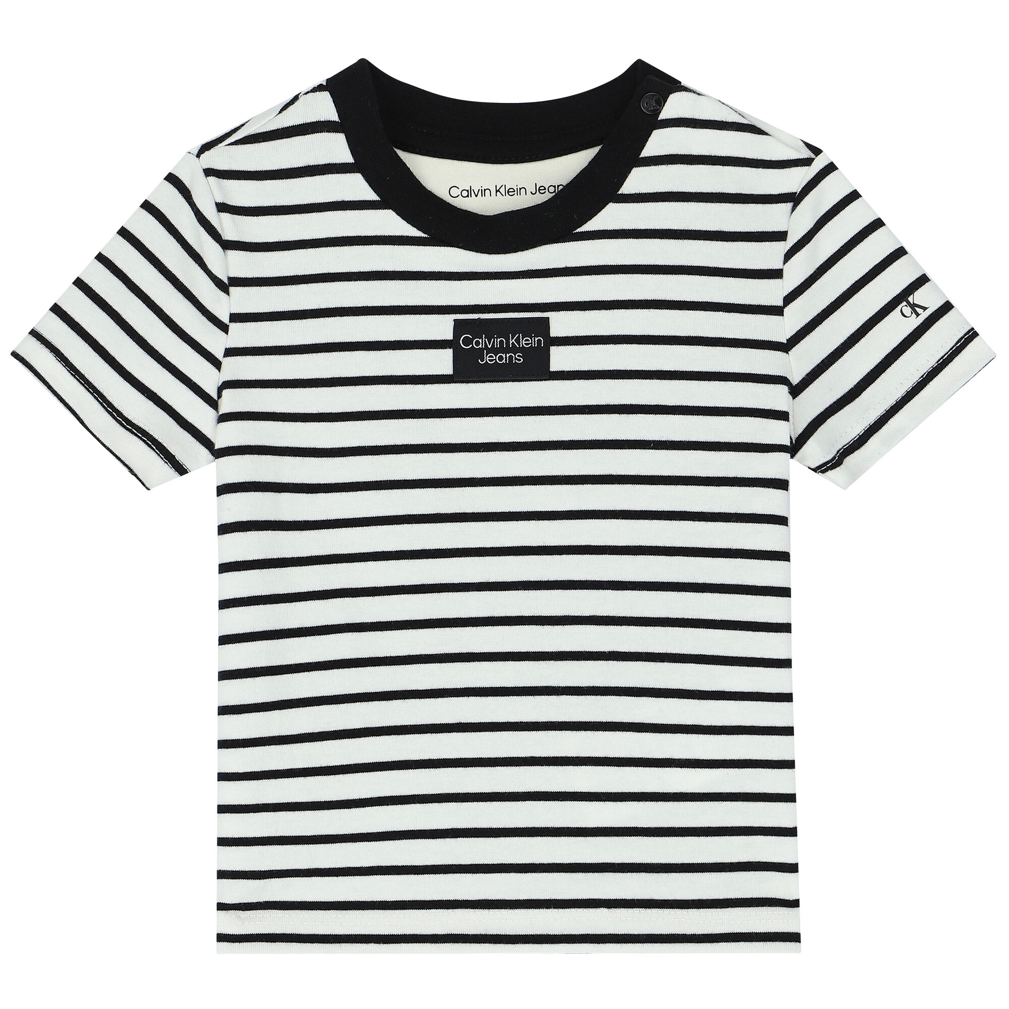 Calvin Klein Baby Boys White Navy Striped T Shirt Junior Couture UK