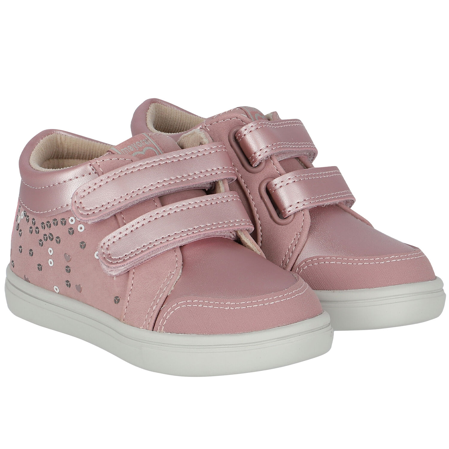Girls Pink Embellished Trainers, 1, hi-res image number null