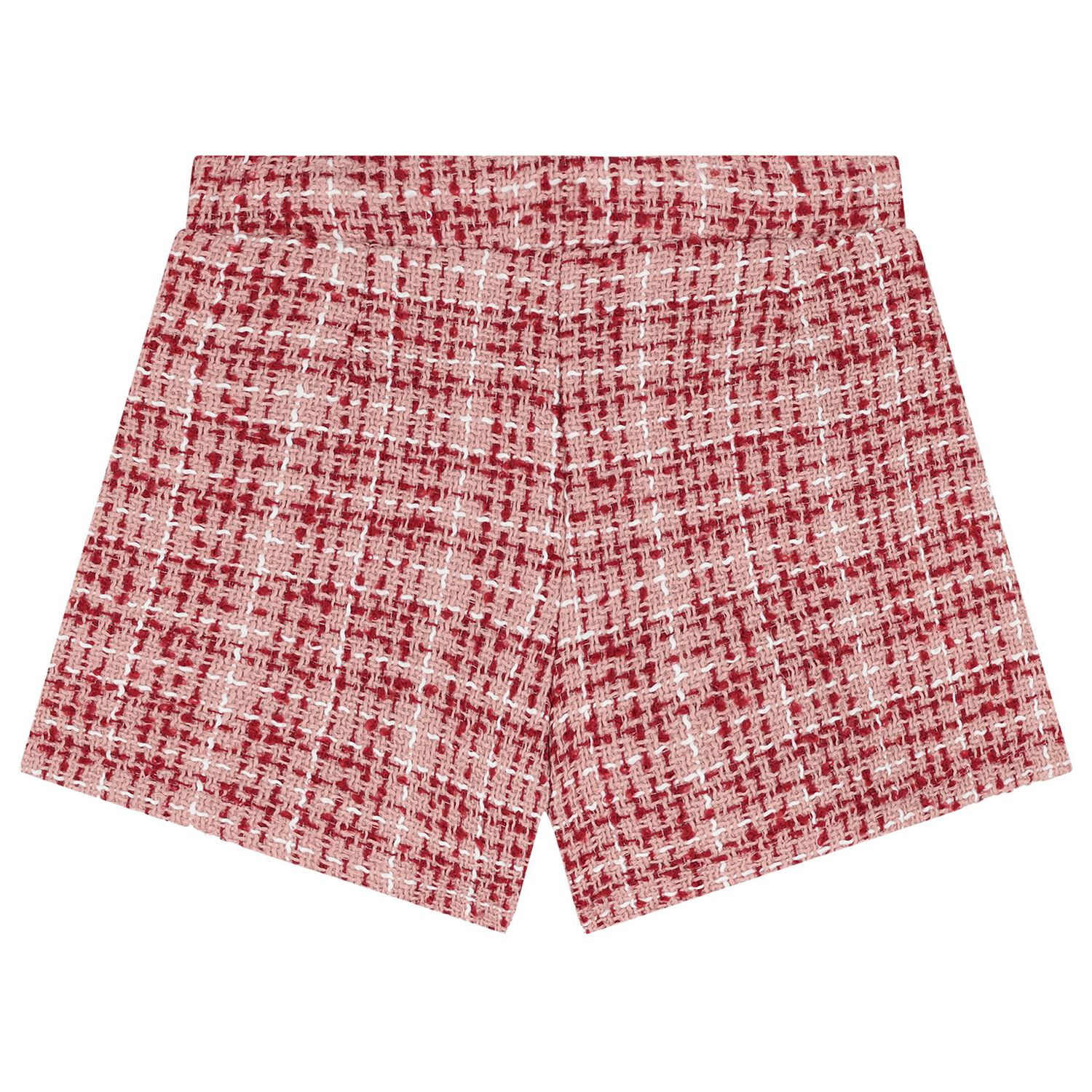 Girls Pink & Red Tweed Shorts, 2, hi-res